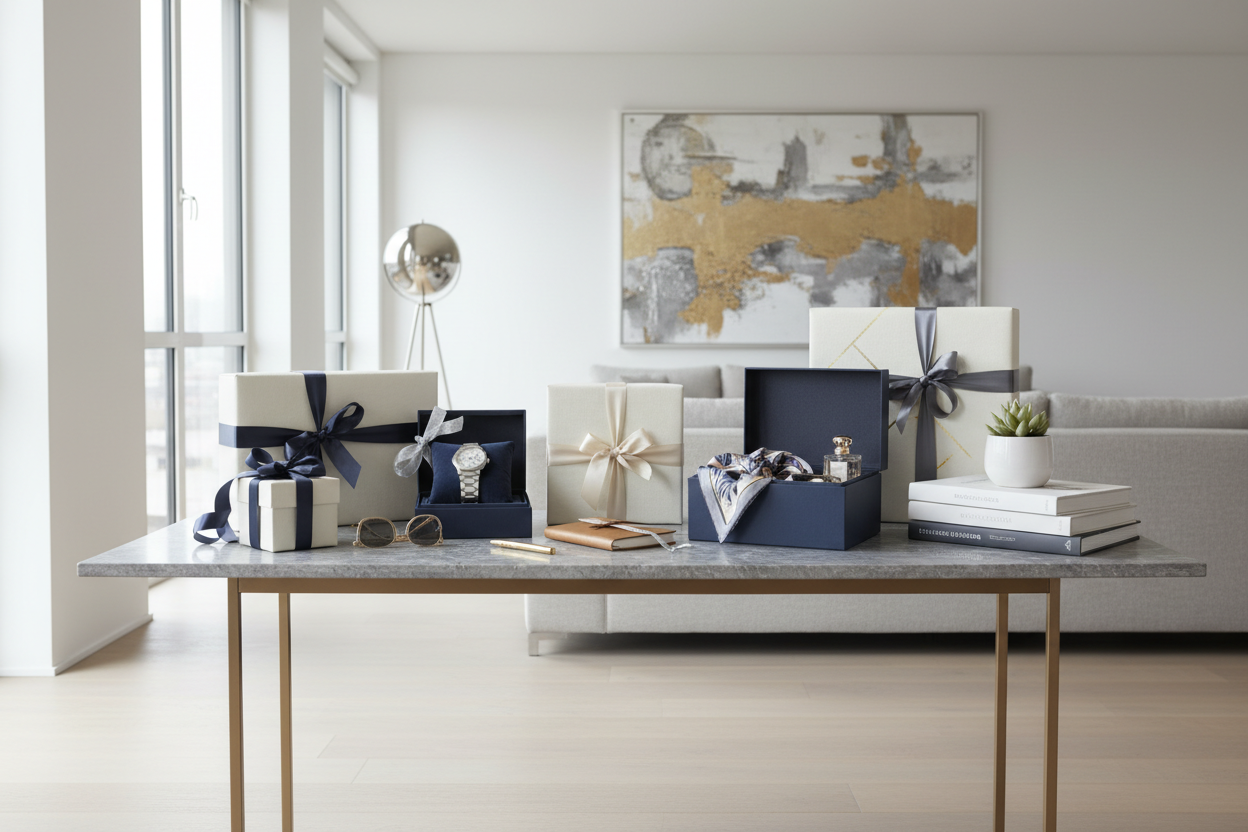 Gift Boxes on a Table