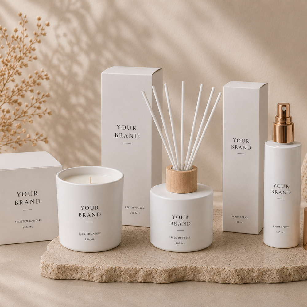Custom branded candle and diffuser gifts