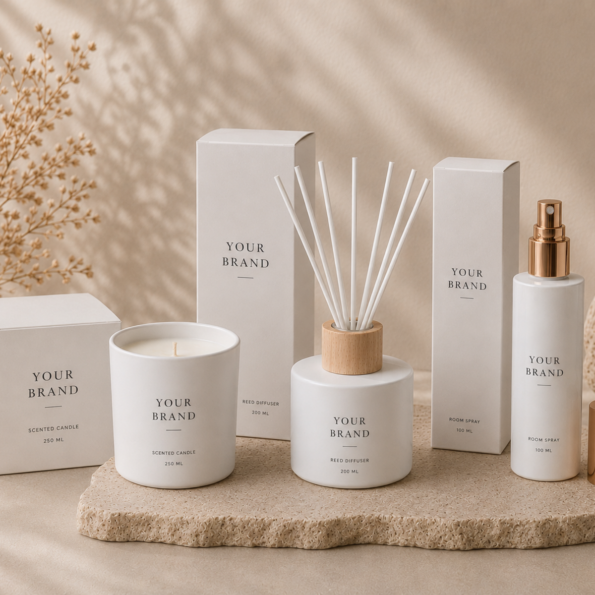Custom branded candle and diffuser gifts
