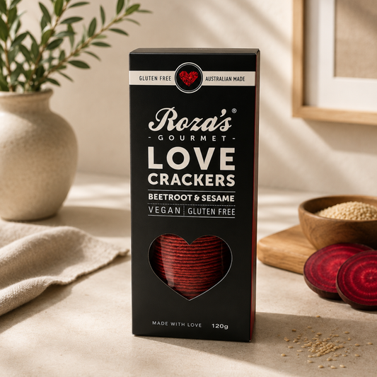 Roza's Love Crackers Beetroot & Sesame 120g