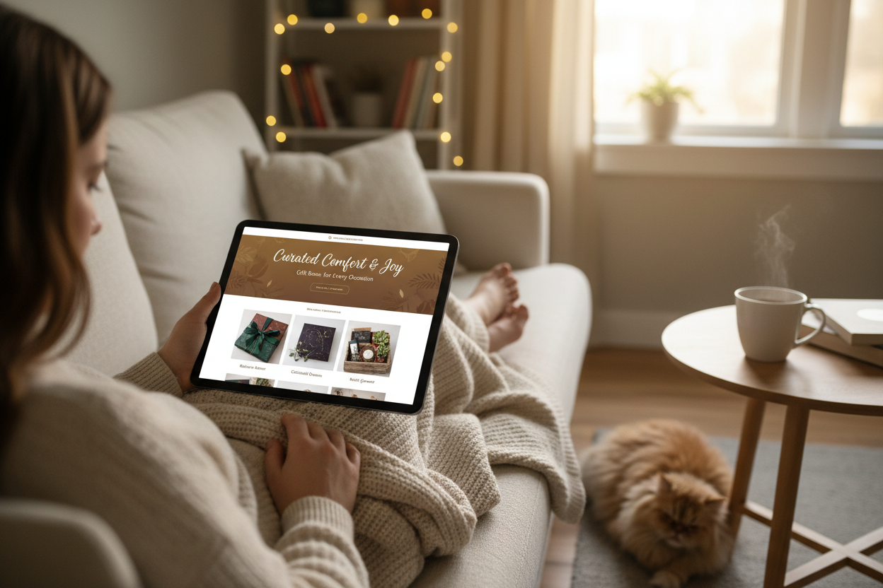 shopping online for gift boxes